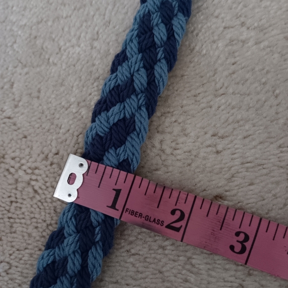 Braided~Blue Woven Boho One Size Fits Most Belt - Picture 8 of 11